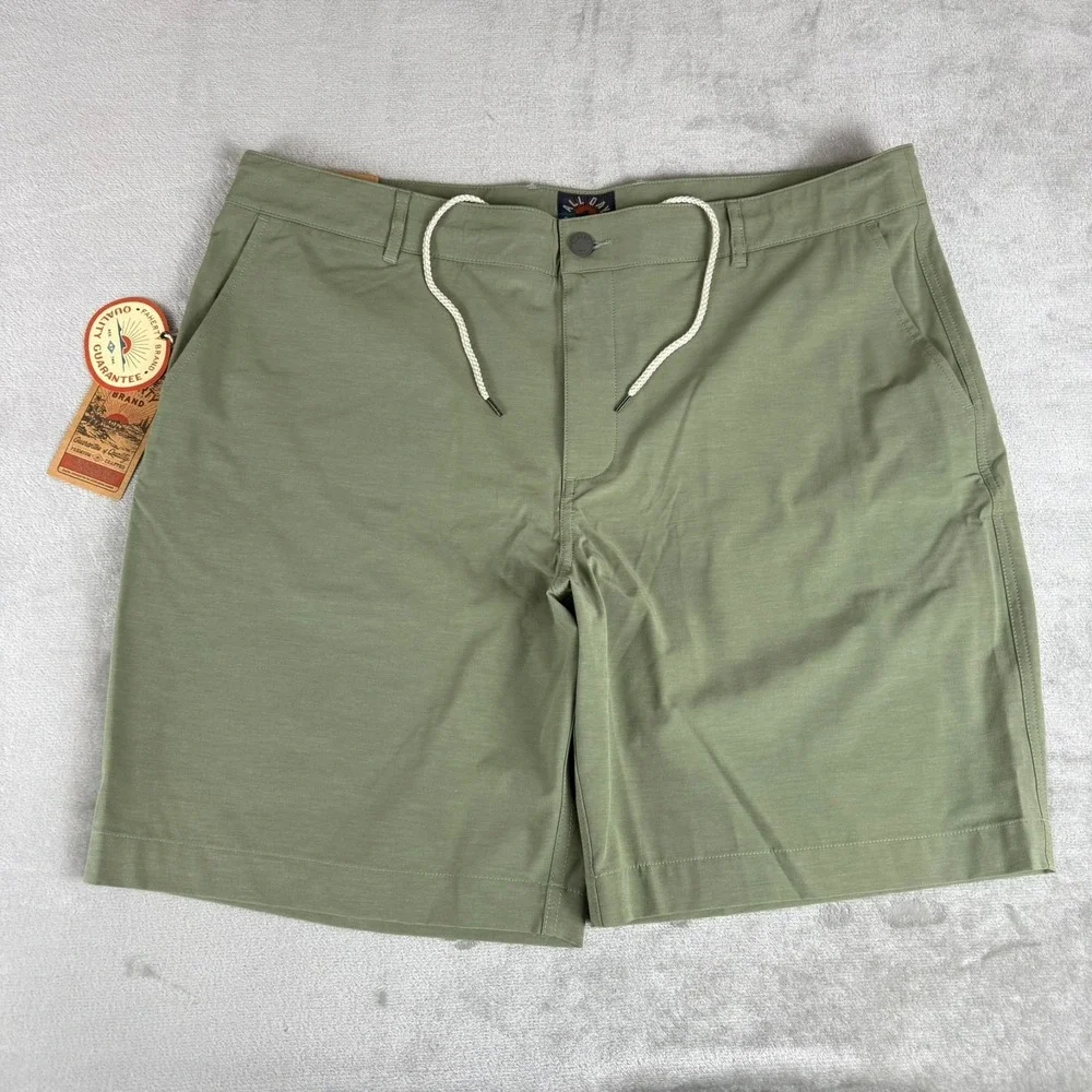Faherty All-Day Shorts Mens 40 Olive Green 9